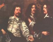 William Dobson The Artist, Sir Charles Cotterell and Balthasar Gerbier Norge oil painting reproduction